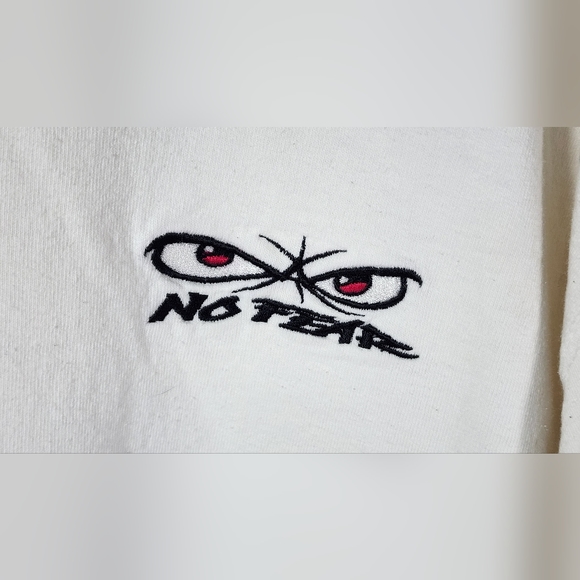 VINTAGE NO FEAR FACE YOUR FEARS LIVE YOUR DREAMS 1990s SIZE EXTRA LARGE WHITE - Picture 2 of 10
